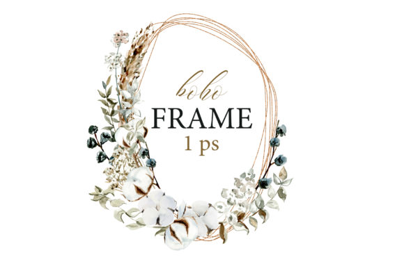 Boho Frame Watercolor Clipart and Illustrations