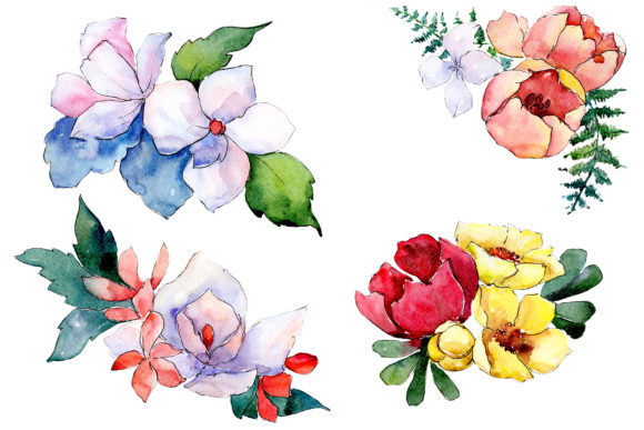 Bouquet Folk Wisdom Watercolor