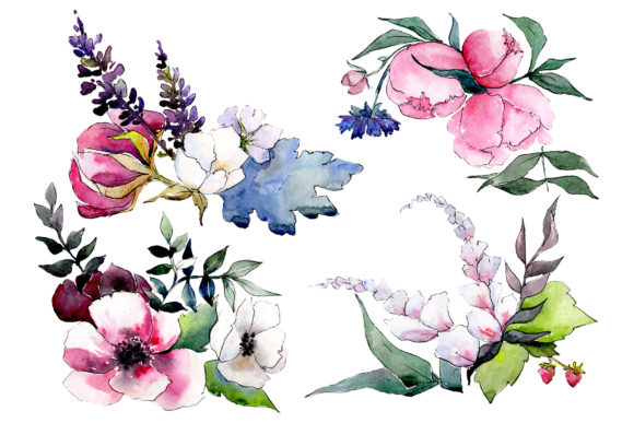 Bouquet Mrs. Watercolor Illustrations