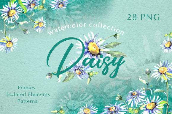 Daisy Flower Green Watercolor Png