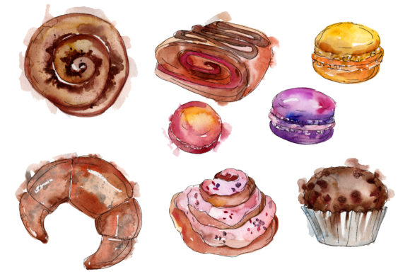 Dessert Provence Watercolor Illustrations
