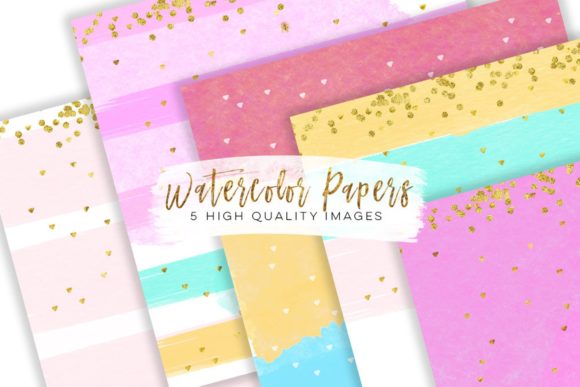 Digital Paper Watercolour Clip Art