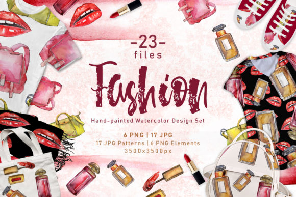 Fashion Accessories Watercolor Set for Illustrations