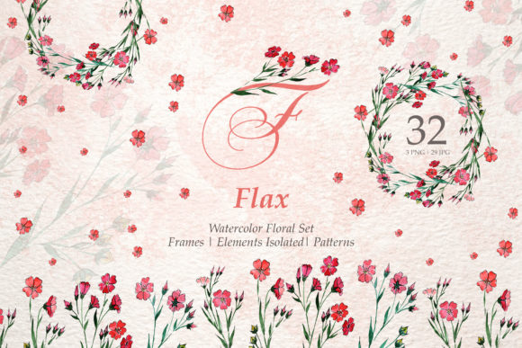 Flax Equipment Watercolor Illustrations