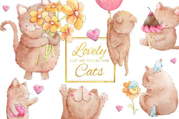 Loose Cats Watercolor Illustrations