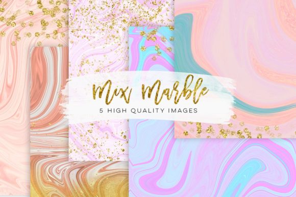 Pastel Watercolor Modern Marble Clip Art and Illustrations
