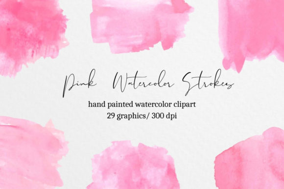 Pink Watercolor Splash Clipart and Illustrations