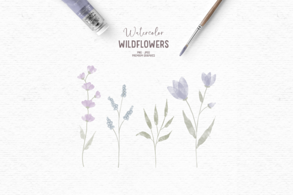 Purple Watercolor Floral Clipart