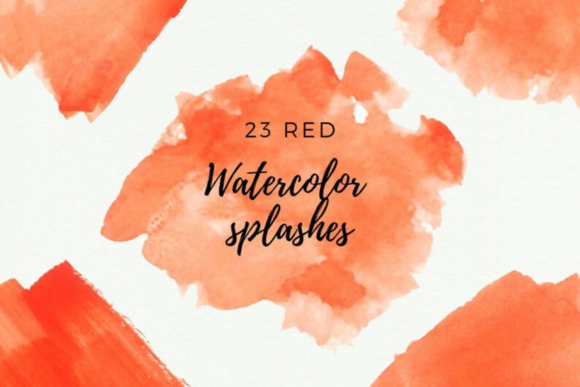 Red Watercolor Brush Strokes Collection