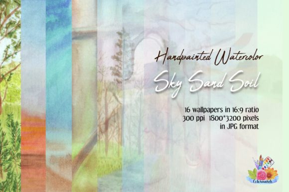 Sky Sand Soil Watercolor Wallpaper