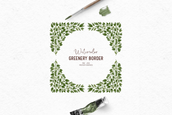 Watercolor Greenery Clipart and Illustrations