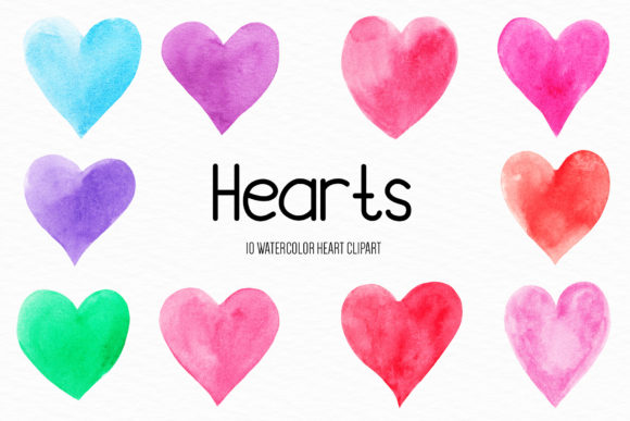 Watercolor Heart Illustration and Illustrations