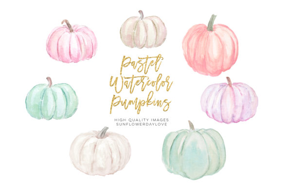 Watercolor Pumpkins Clip Art
