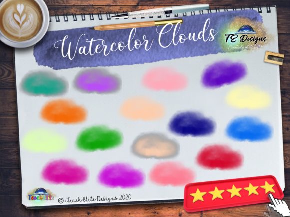 Watercolour Clouds Clipart and Illustrations